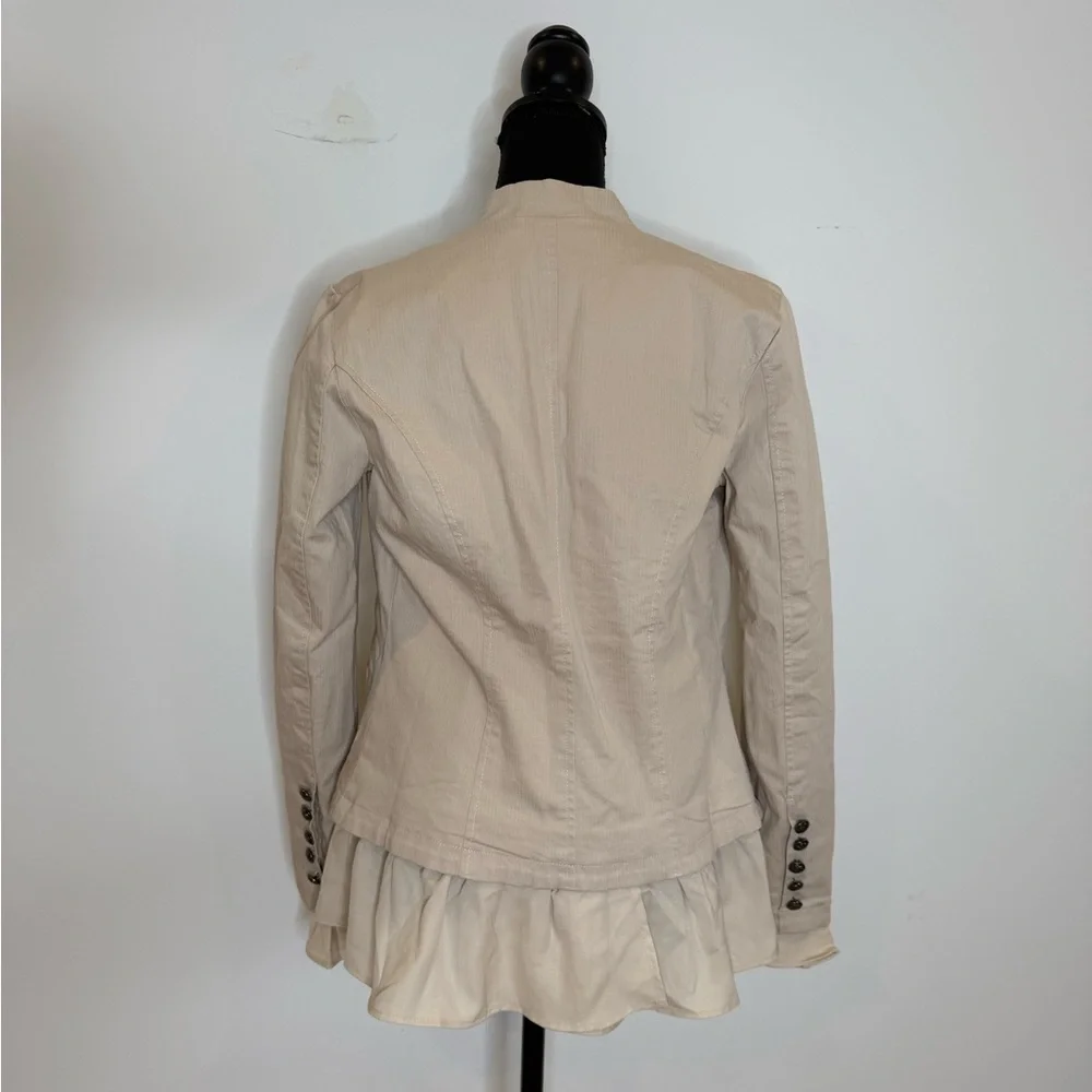 Free People Ruffled Military-Style Jacket | Cream / Neutral | XS - Picture 5 of 5